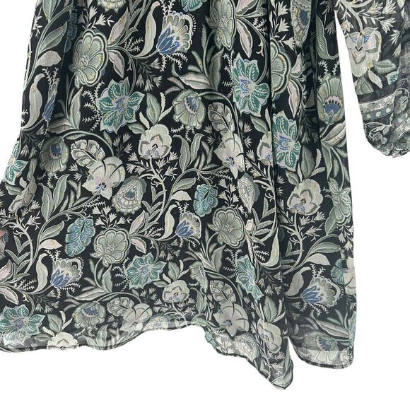 Lane Bryant Dress Size 14 Paisley Sheer Balloon Long Sleeve Boho Knee Length - Picture 4 of 12